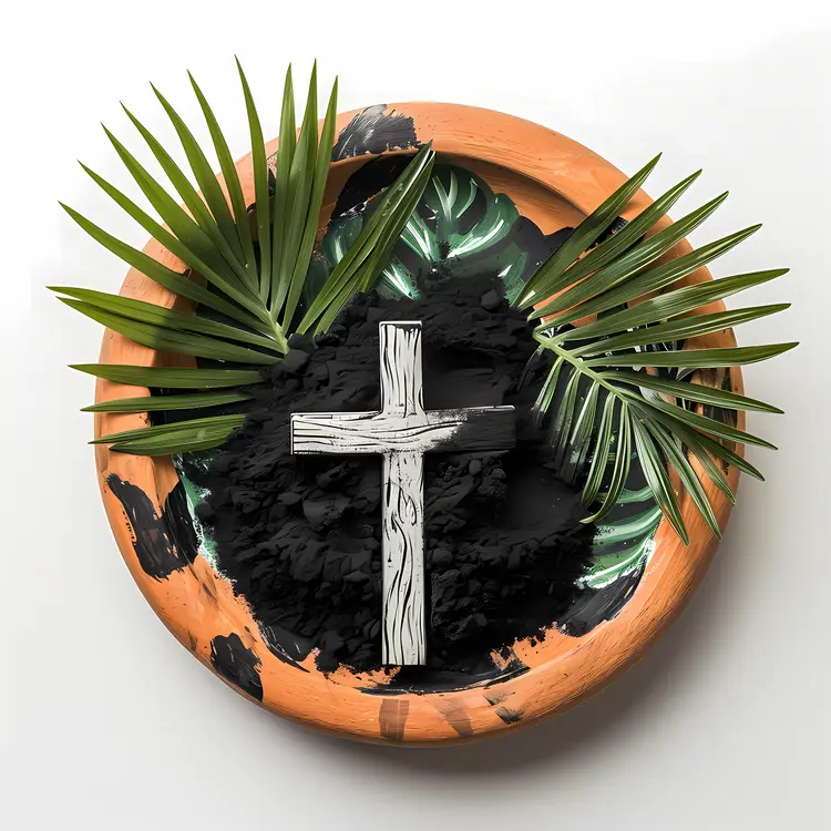 Ash Cross with Palm Leaves