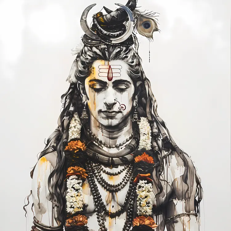 Detailed Portrait of Lord Shiva
