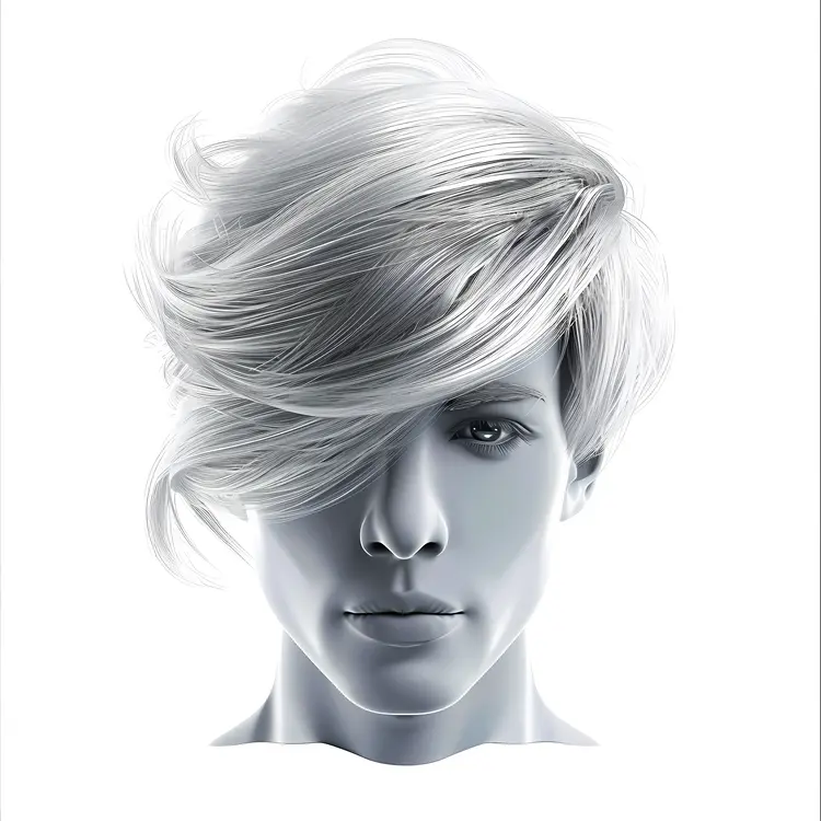 Man with Silver Hair Illustration