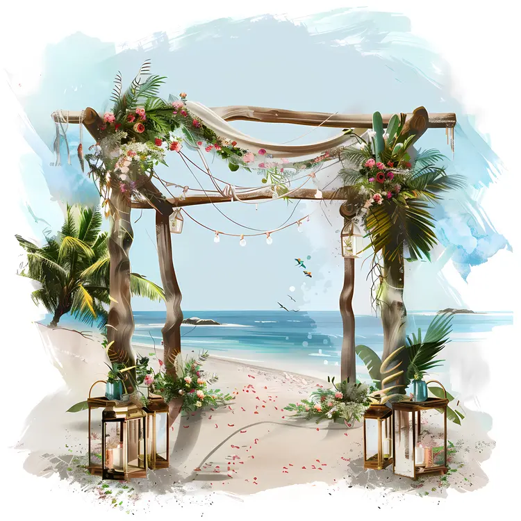Rustic Beach Wedding Arch