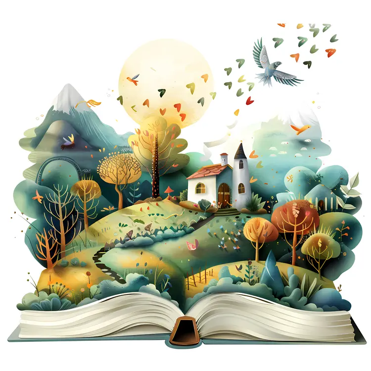 Nature Emerging from an Open Book