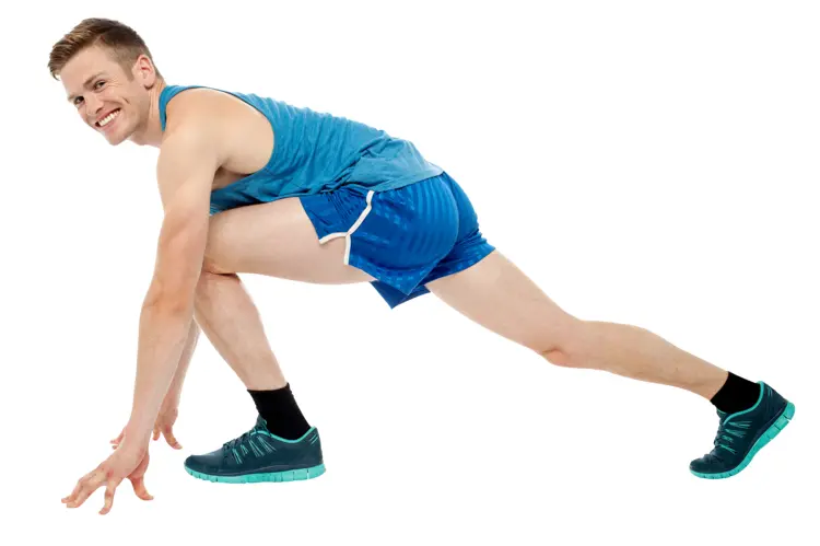 Man in Running Pose Ready to Sprint