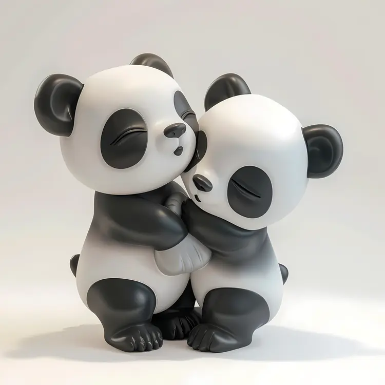 Cute Hugging Pandas