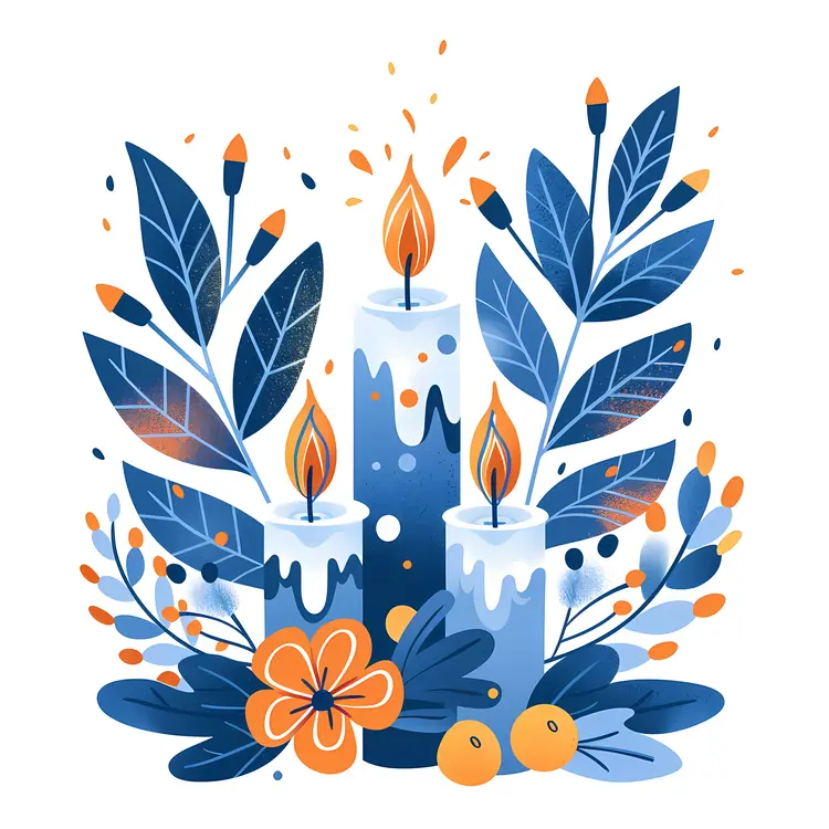 Beautiful Candles with Floral Arrangement