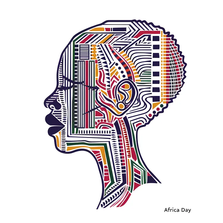 Artistic Africa Day Silhouette