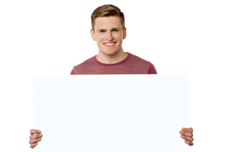 Man Holding Blank Sign