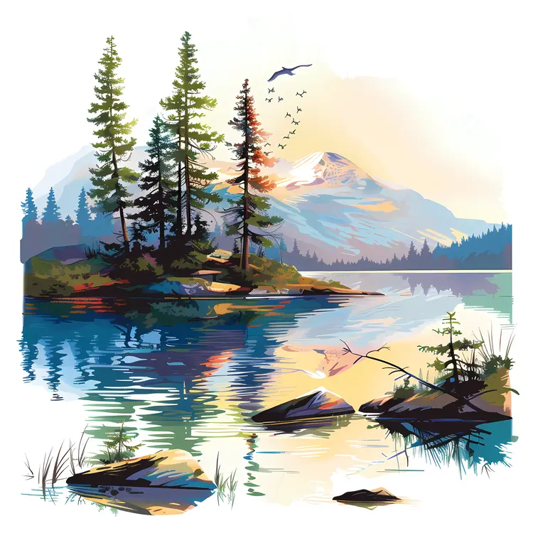 Beautiful Mountain Lake Landscape