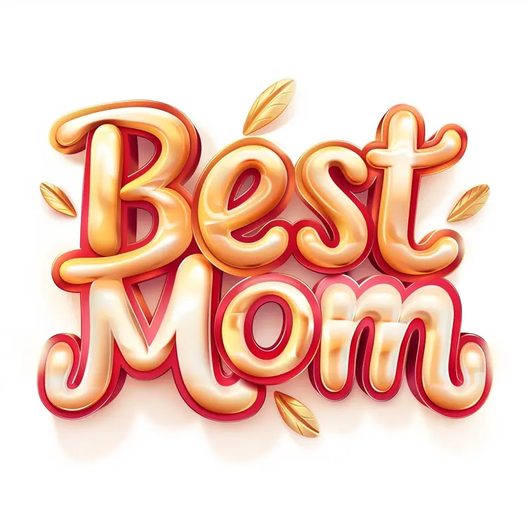 Best Mom Text with Golden Decorations