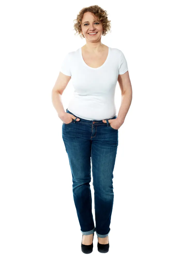 Casual Woman in White T-Shirt