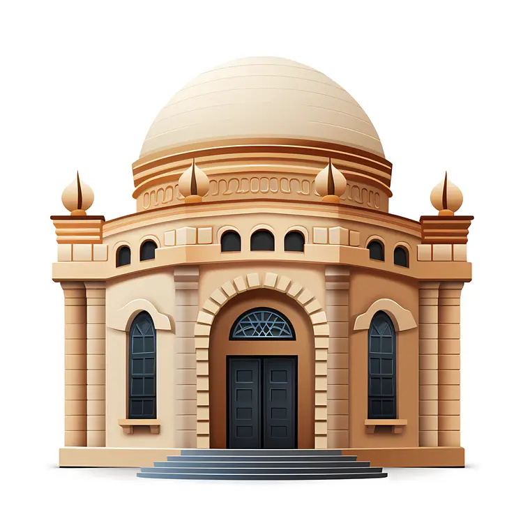 Ornate Building with Dome and Arched Entrance
