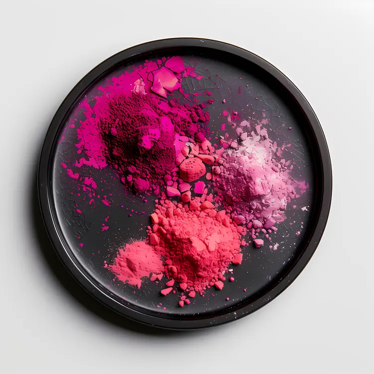 Colorful Powders on Black Plate