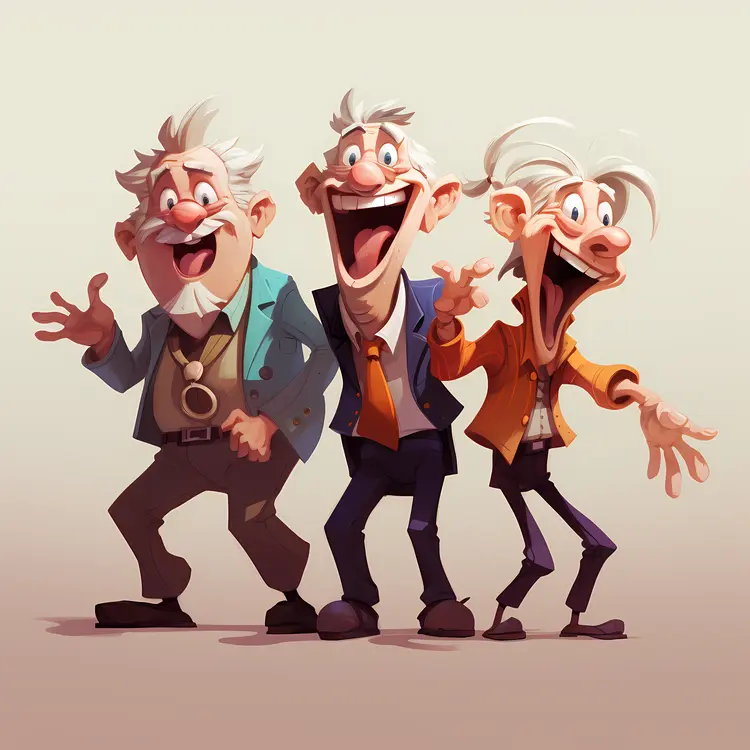 Three Happy Elderly Men