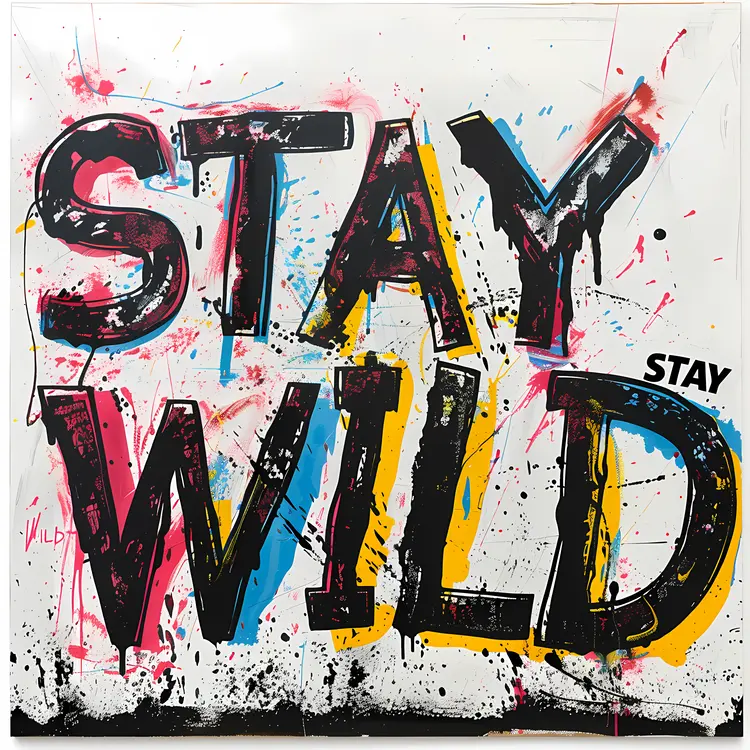 Stay Wild Text with Splatter Effect