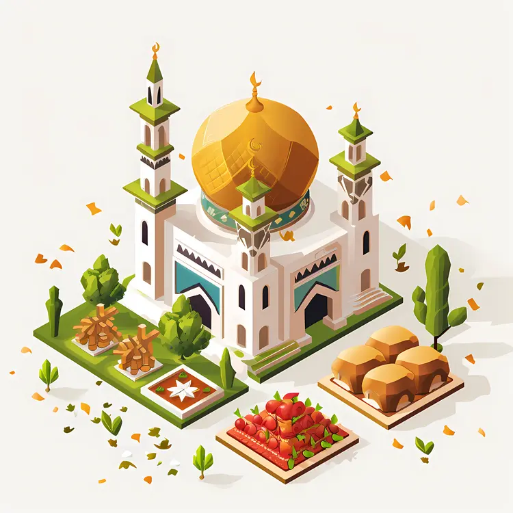 Elegant Mosque with Garden