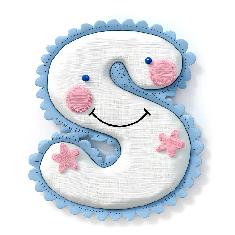 Adorable Letter S with Scalloped Edges
