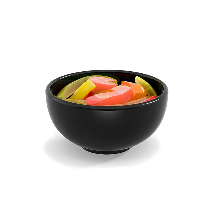 Fruit Salad in Black Bowl