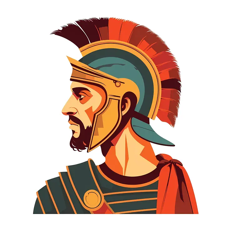 Roman Soldier in Profile with Helmet