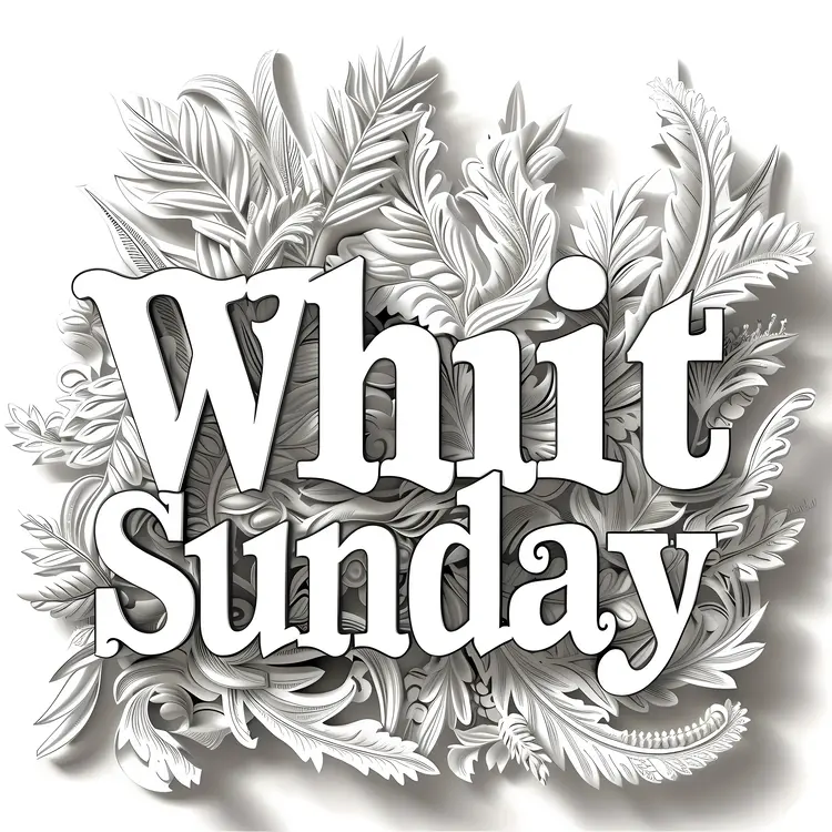 Whit Sunday Text with Leaf Design