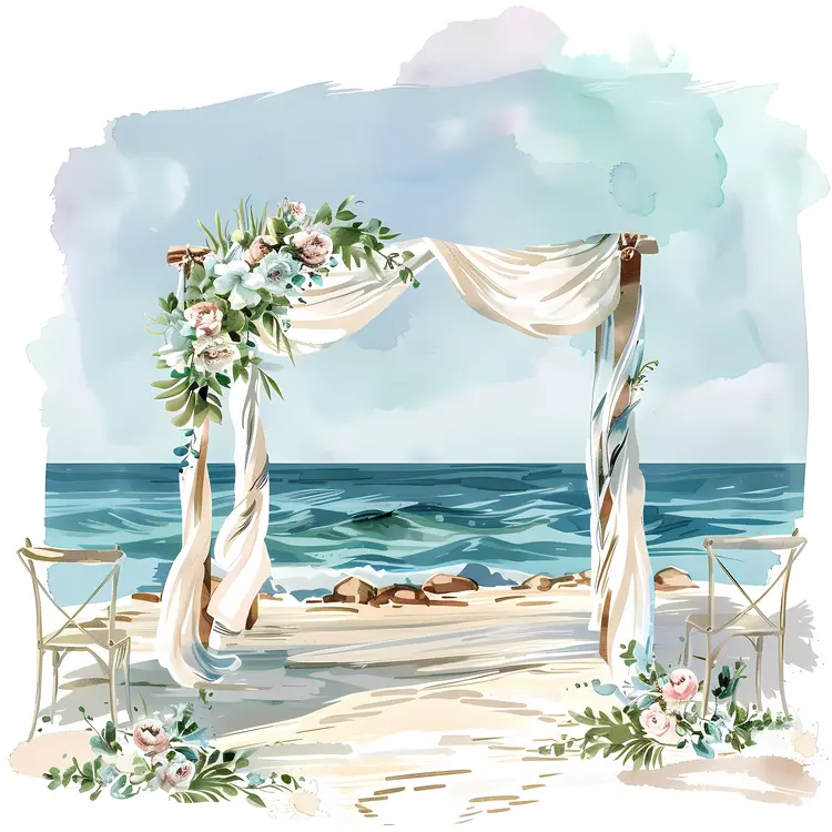 Beach Wedding Arch with Flowers