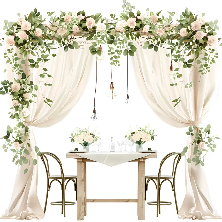 Romantic Wedding Arch with Flowers