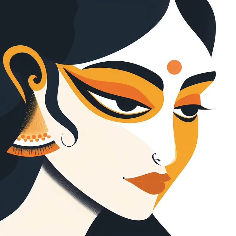 Elegant Deity Illustration with Graceful Design