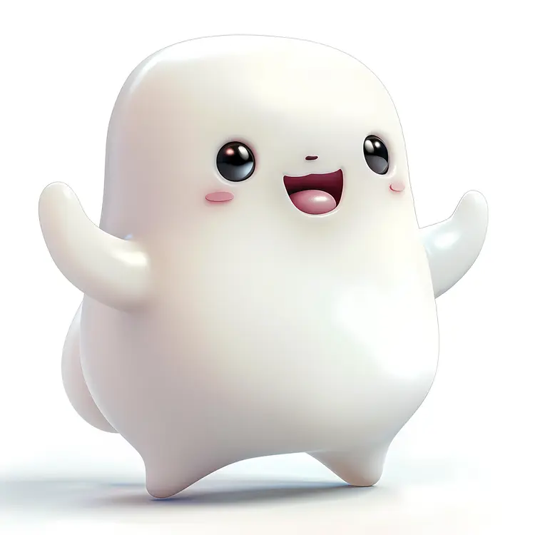 Happy White Cartoon Character