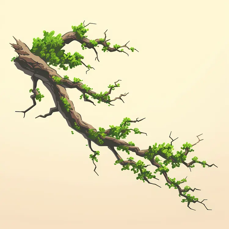Branch with Fresh Green Leaves