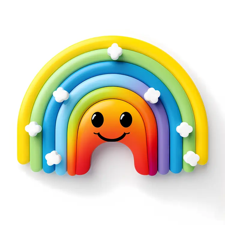 Smiling Rainbow with Clouds