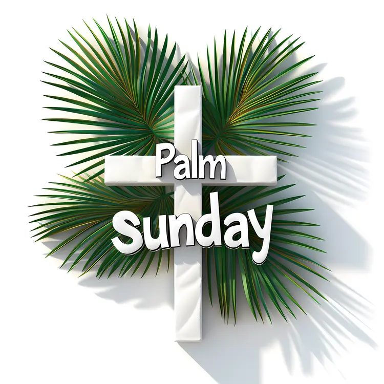 Palm Leaves and Cross for Palm Sunday