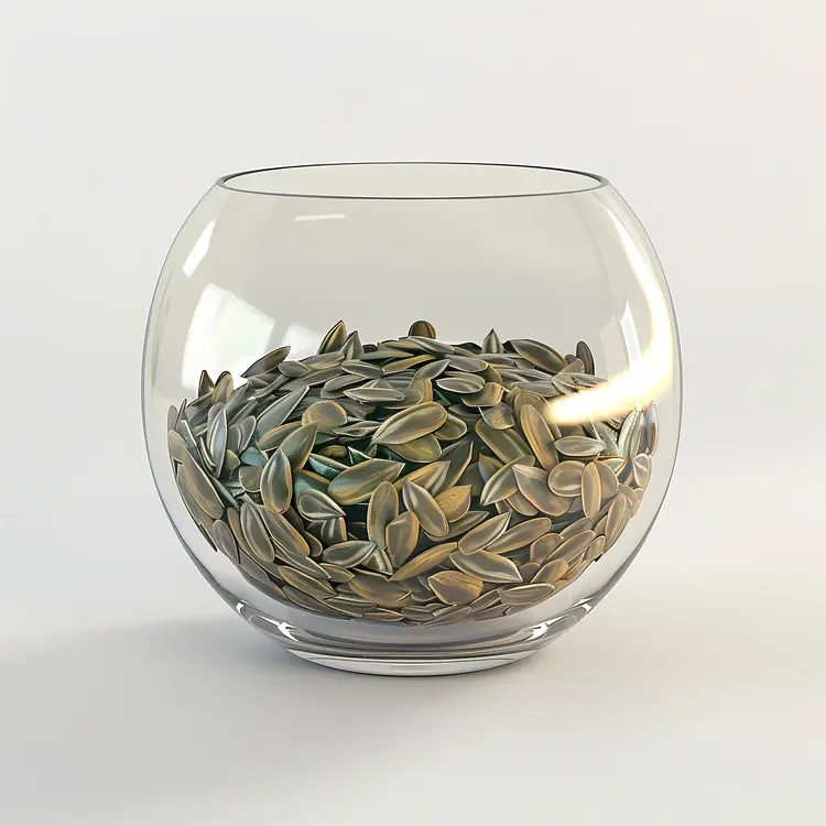 Sunflower Seeds in Glass Bowl