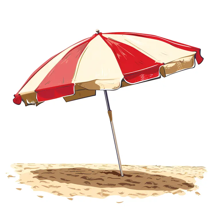Red and White Beach Umbrella for Summer Fun