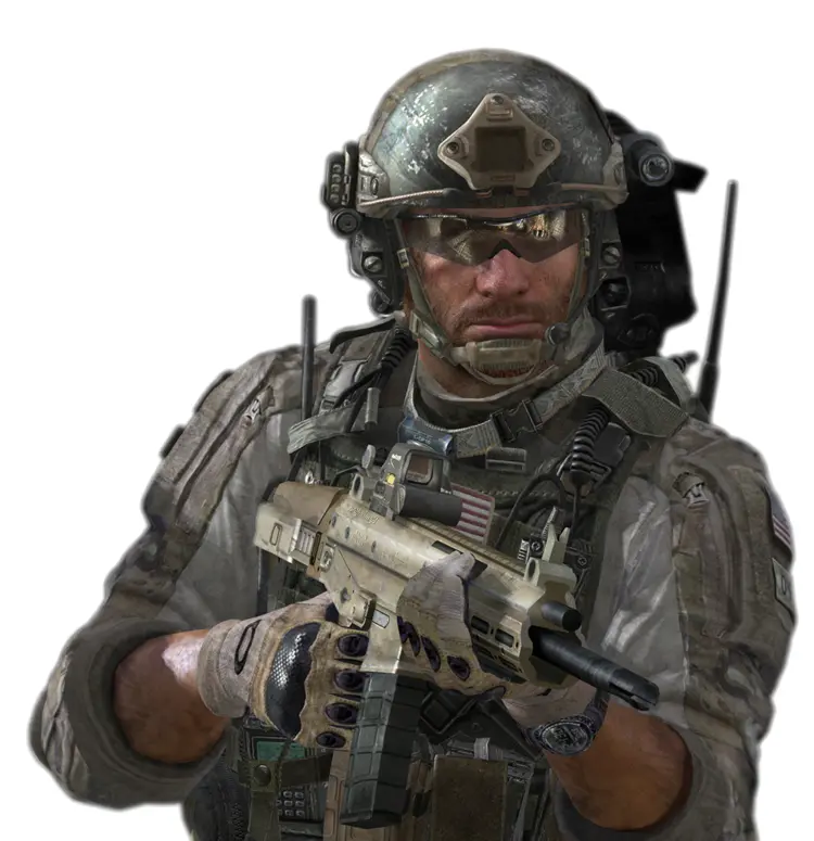 Soldier with Tactical Gear and Assault Rifle