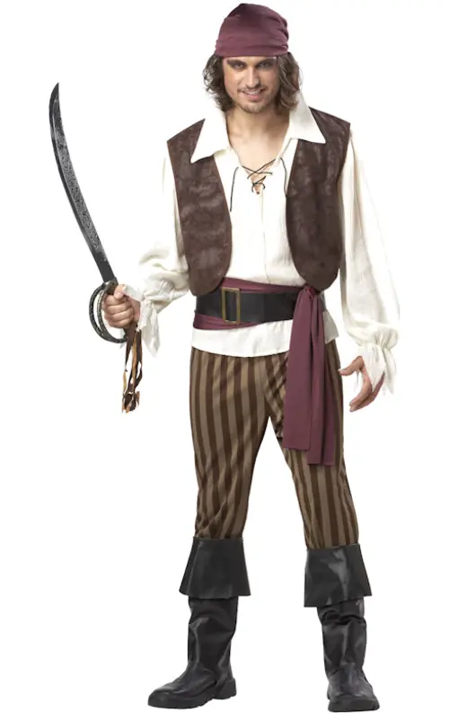 Pirate with Sword in Adventure Costume