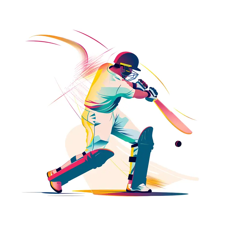Illustration of a Cricket Player in Action