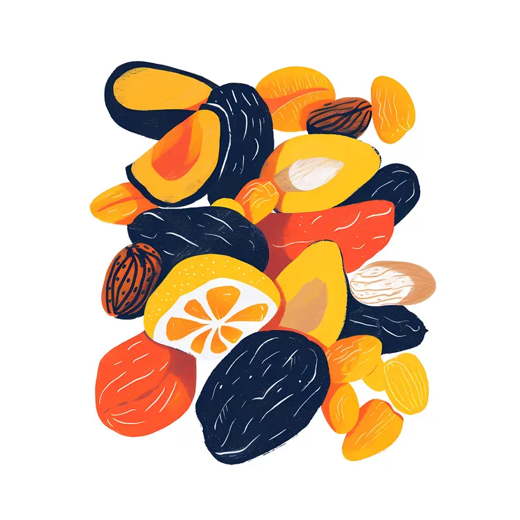 Colorful Dried Fruits and Nuts