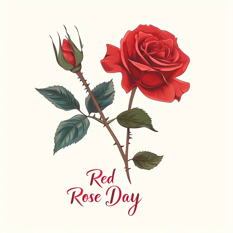 Single Red Rose for Red Rose Day