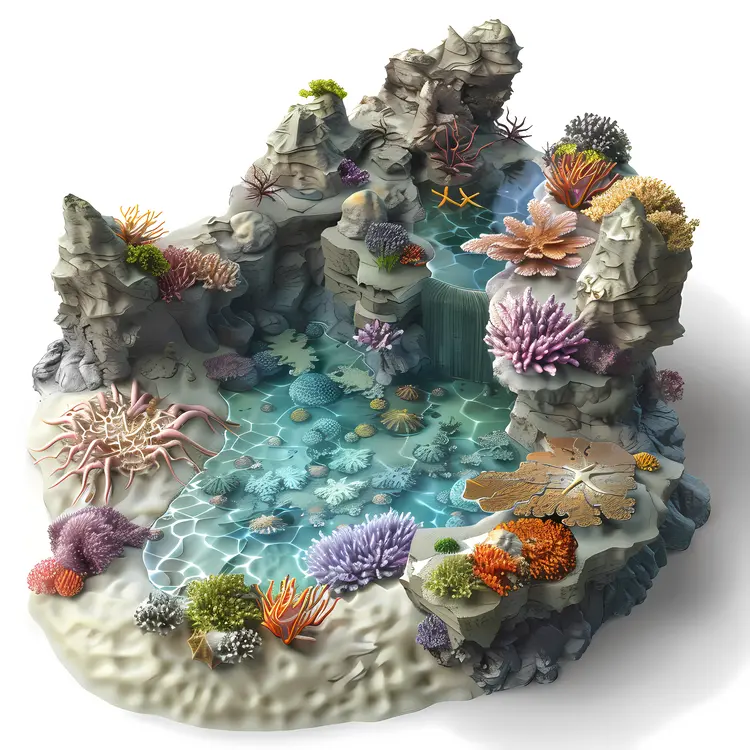 3D Underwater Marine Life Illustration