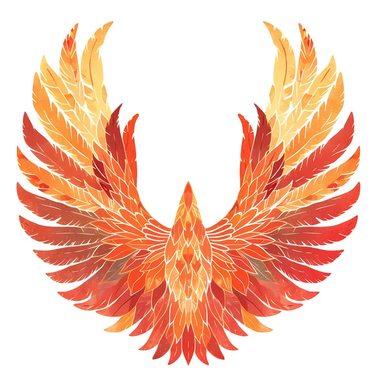 Fiery Phoenix Wings Illustration