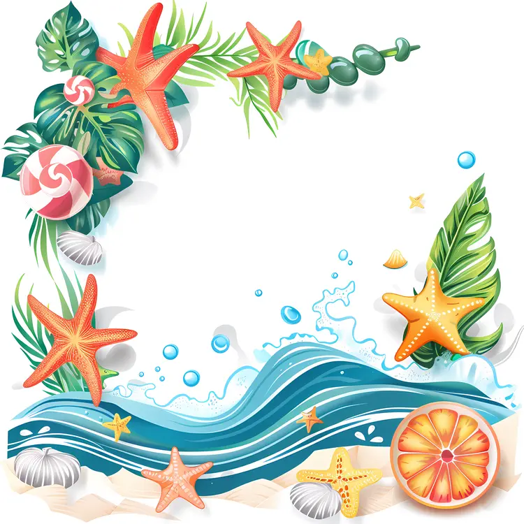 Beach and Waves Themed Decorative Frame