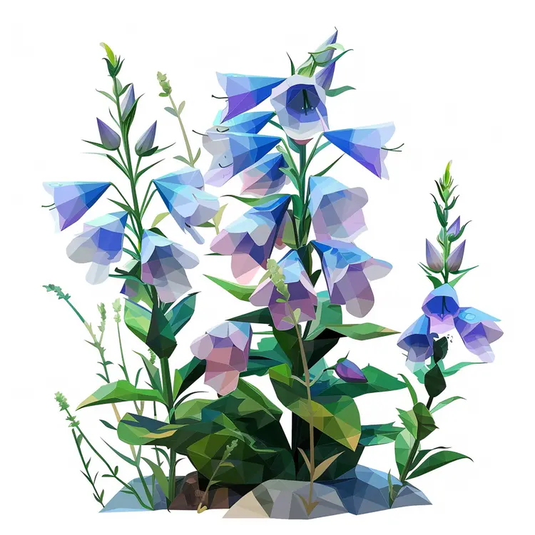 Polygonal Flowers in Artistic Design