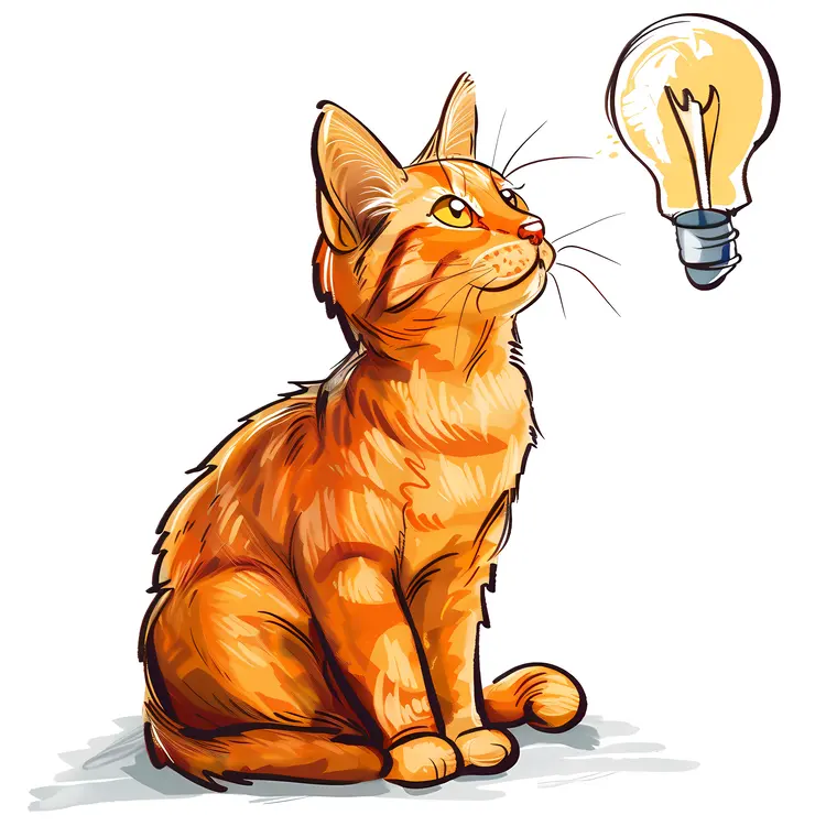 Cat with Light Bulb Idea