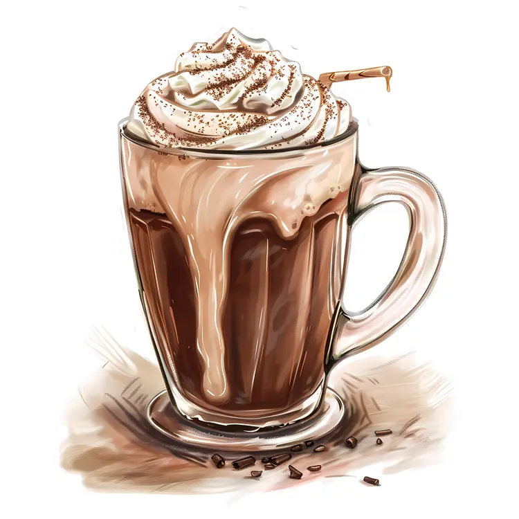 Delicious Hot Chocolate with Whipped Cream
