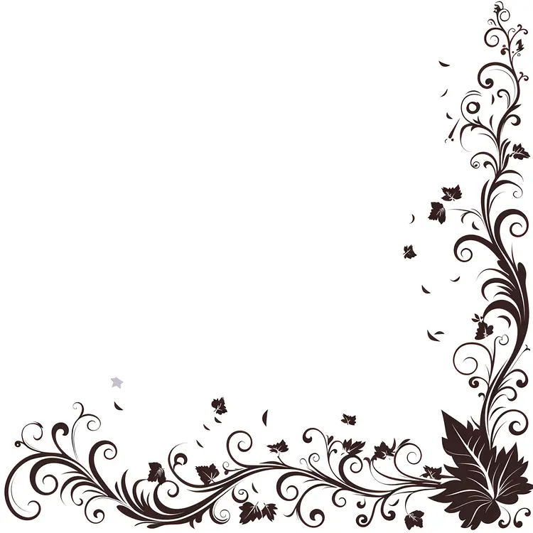 Black and White Floral Corner Design