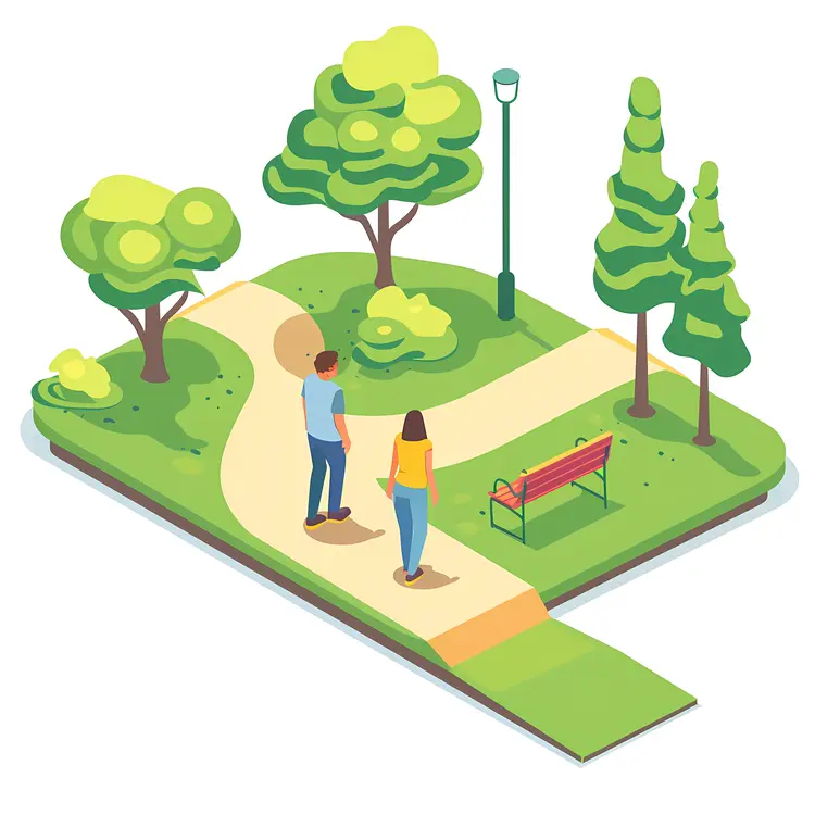 Couple Walking in a Park