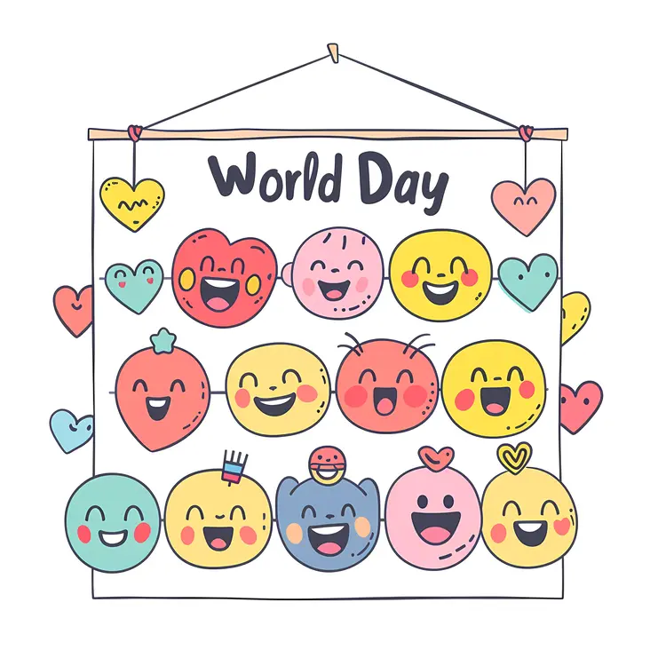 World Day Celebration with Cute Emojis