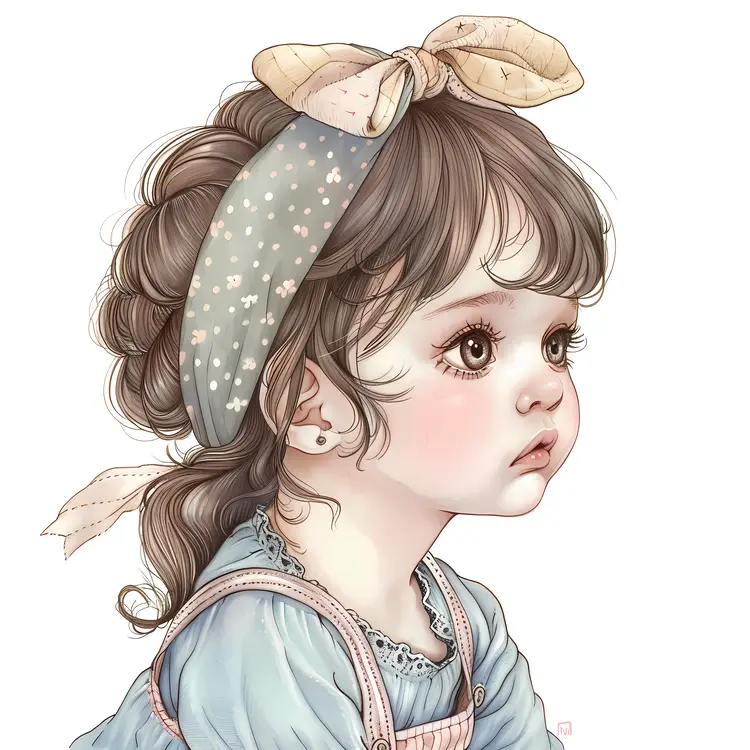 Thoughtful Baby with Polka Dot Headband