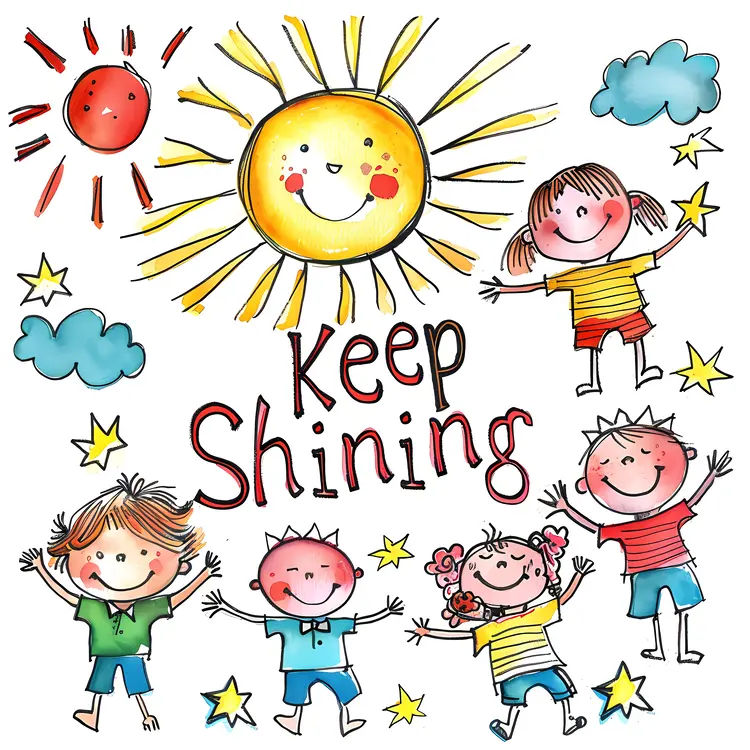 Keep Shining with Happy Children and Sun