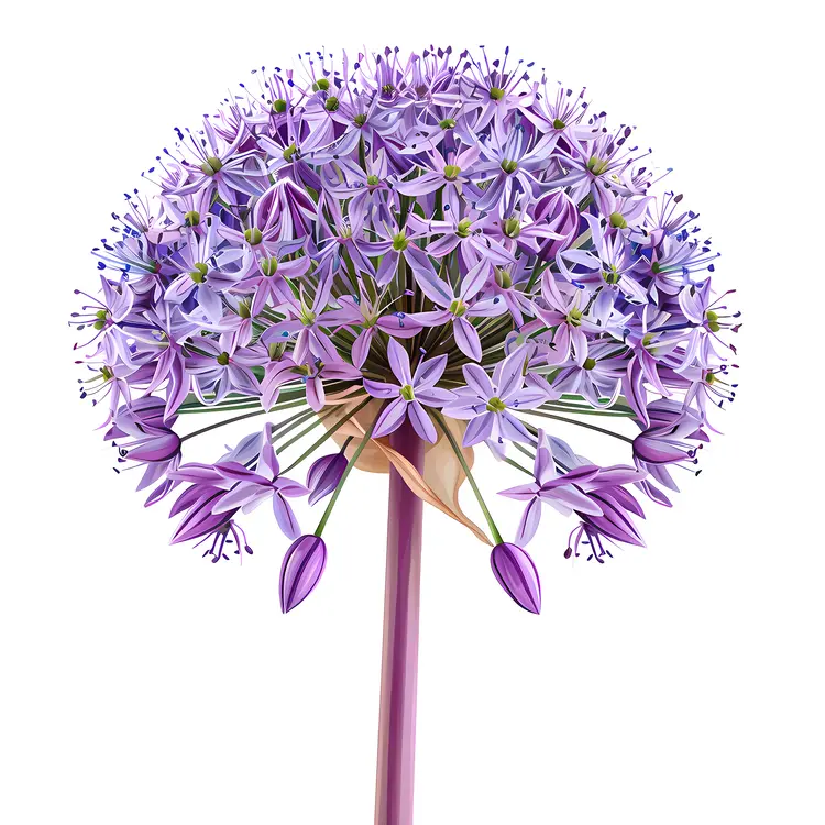 Single Purple Allium Flower