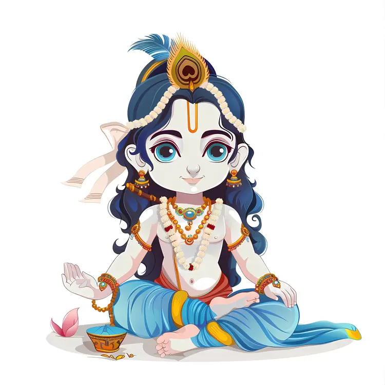 Blue Deity in Sitting Pose