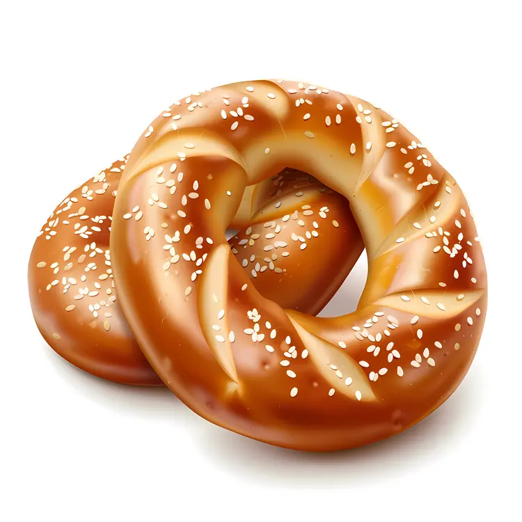 Pretzels with sesame seeds